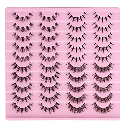 Manga Lashes 20 Pairs Mixed Styles Clear Band Wispy False Eyelashes