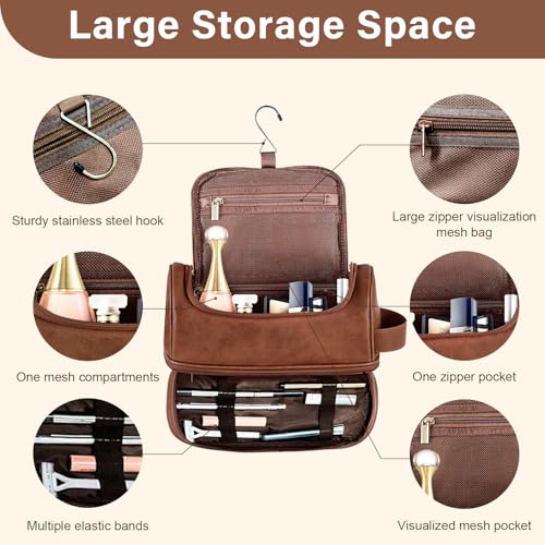 Personalized Gifts for Men -Father Day Gifts Personalized Toiletry Bag with Engraved Monogram - Leather Travel Kit Shaving Organizer - Unique Present for Him, Husband, Dad £¨J£©