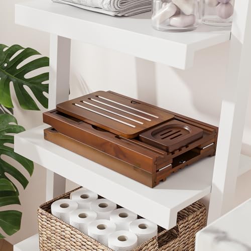 Premium Teak Expandable Bath Tray, 28-41 inches