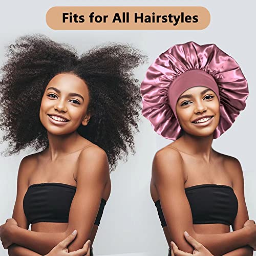 Extra Large Satin Sleep Bonnet for Curly Hair, Braids & Locs (3-Pack)