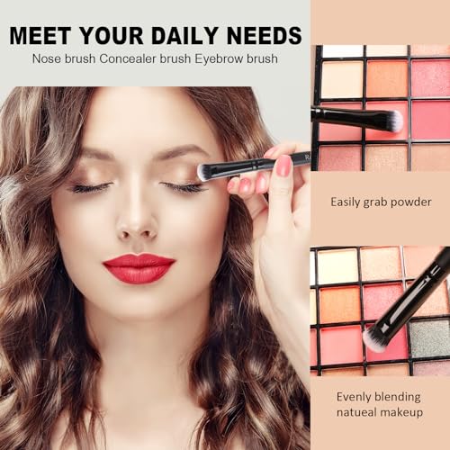 Black Raffaello 15Pcs Makeup Brush Set - Synthetic, Vegan, Professional Quality