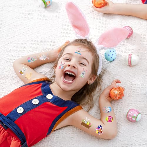 Easter Temporary Tattoos - 73 Colorful Designs, 10 Sheets