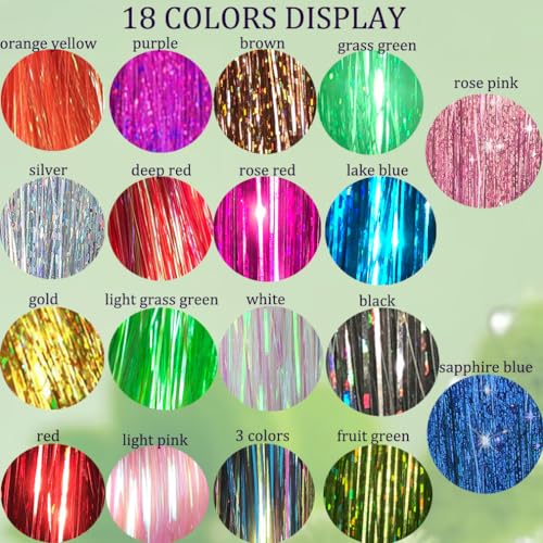 Purple Hair Tinsel Extensions Kit 48 Inch 1200 Strands
