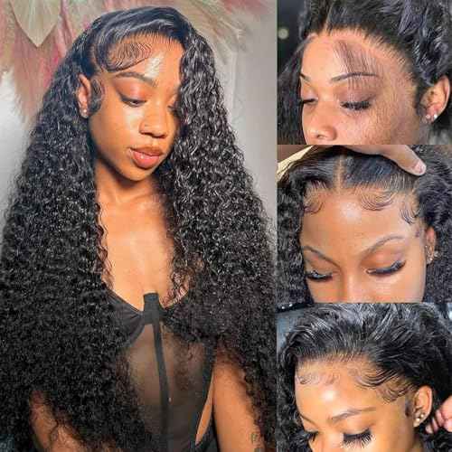 Deep Wave Lace Front Wigs Human Hair 200% Density Wet and Wavy Human Hair Wig 13x6 HD Lace Front Wigs Human Hair Pre Plucked Deep Wave Human Hair Wig for Women(20 Inch)