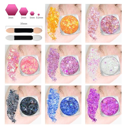 Estanoite Body & Face Glitter Gel - 20 Vibrant Colors, Long-Lasting, No Glue Needed