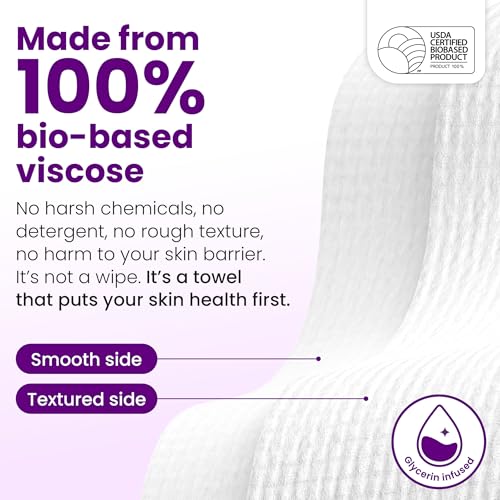Healthy Aging Disposable Face Towels - 100 Count, Pack of 2 - Soft, Hydrating, Anti-Aging Skin Care