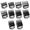 Black Clipper Guard Set Compatible with Wahl Hair Clippers - 10 Sizes