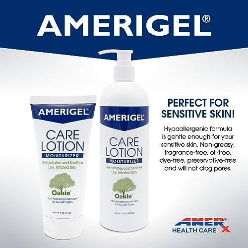 AMERIGEL Care Lotion – Hypoallergenic Moisturizer - Diabetic Skin Care - Rehydrates and Soothes Dry, Irritated Skin - 6 oz.