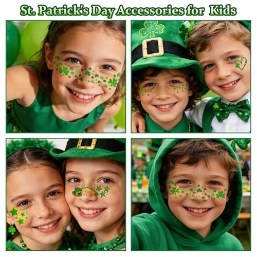 28 PCS St Patrick's Day Glitter Face Tattoos Kit