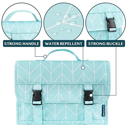 PAVILIA Travel Hanging Toiletry Bag for Women Men, Large Capacity Makeup Bag Kit, Waterproof Cosmetic Storage Organizer Case for Bathroom Shower