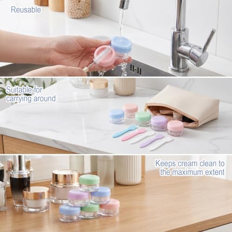 8-Pack Tiny Travel Containers for Creams & Lotions - 5ml