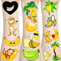 240PCS Banana Tattoos Temporary Stickers Cute banana Baby First Birthday Shower 2nd Birthday Banana fever powder Party Decorations Supplies Tattoos(24 Sheets)