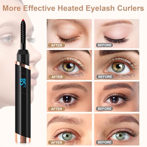 Rechargeable Heated Eyelash Curler - Electric Lash Curling Tool for Natural Long-Lasting Curl