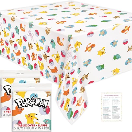 Pokemon Tablecloth 2-Pack - 54" x 84" Plastic Party Decorations