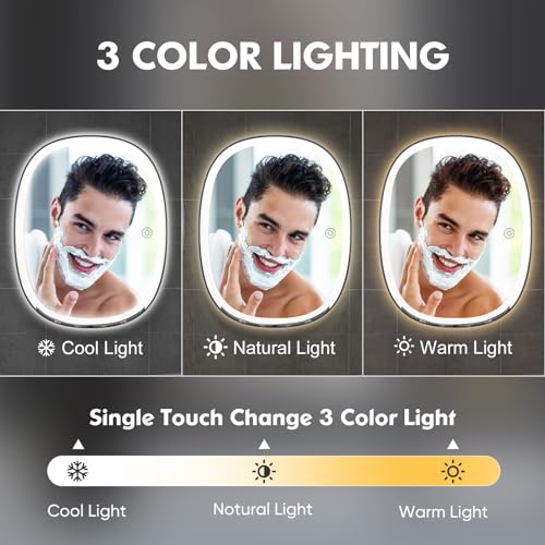 COSMIRROR Fogless Shower Mirror with LED Lights & Razor Holder
