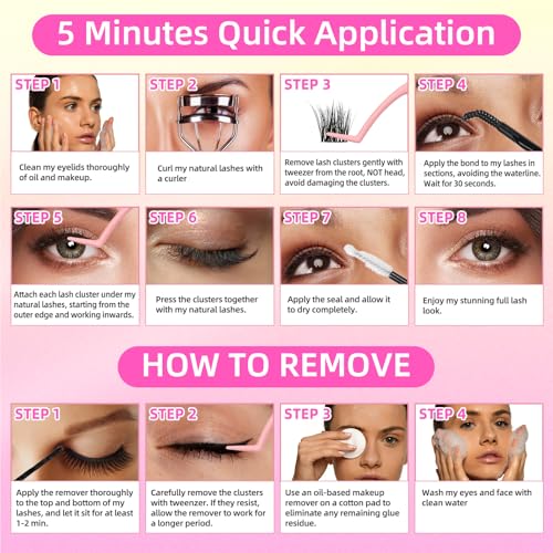 C Curl Eyelash Clusters - 0.05mm Ultra-Thin Band, 8-18mm