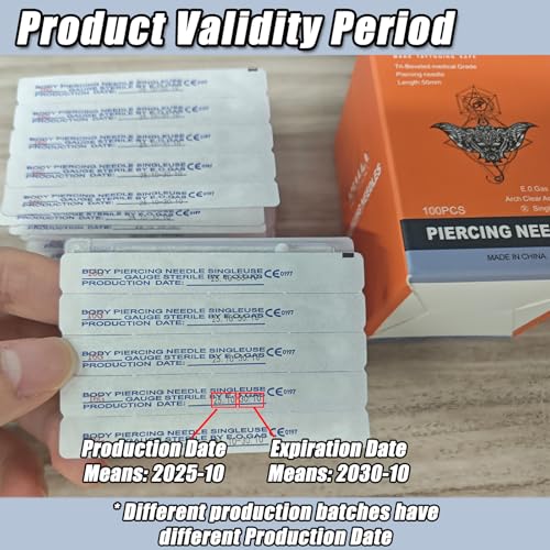 Piercing Needles 100pcs Mixed 12G 14G 16G 18G 20G Kit