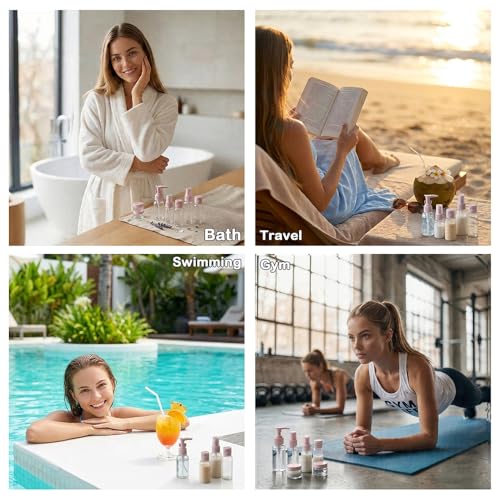 TSA Approved Travel Bottles Set, 7-Pack Toiletries Containers with Leak-Proof Design