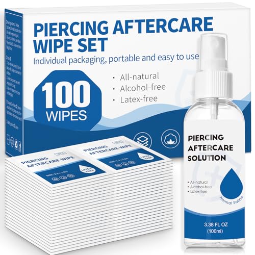 2-in-1 Piercing Aftercare Spray & Wipes Kit for Healing