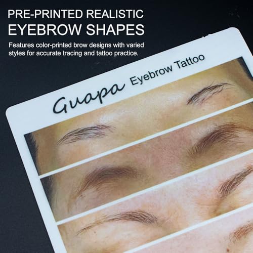 Eyebrow Tattoo Practice Skin, 3PCS Silicone Pads with Printed Brow Designs