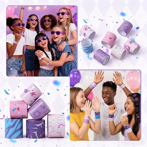 K-pop Style Slap Bracelets 24 Pack - Music Theme Snap Wristbands