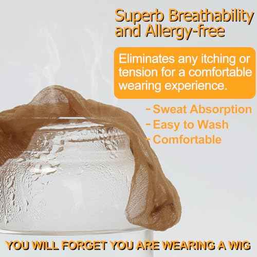 BEEOS Dark Brown Skinlike HD Wig Cap for Women, 24 Pieces Invisible Ultra-thin Stretchy Stocking Caps for Lace Front Wigs