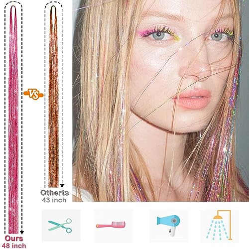 Hair Tinsel Kit 18 Colors 7200 Strands Heat Resistant