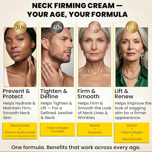 8-in-1 Neck Firming Cream?Retinol & Triple Collagen Moisturizer for Neck,Face,Chest & D?collet??Tighten, Lift&Smooth the Look of Sagging Crepey Skin, Fine Lines&Wrinkles?Women&Men,1.7 Fl Oz