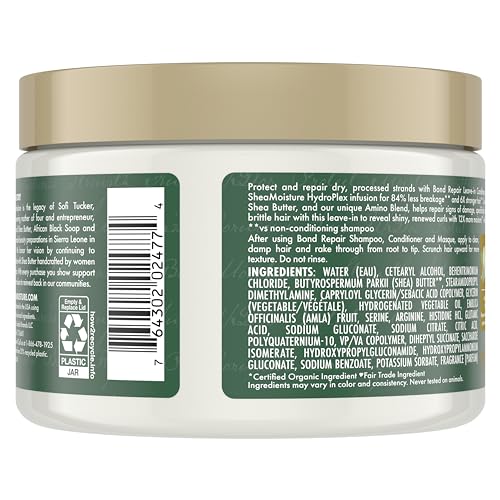 SheaMoisture Bond Repair Leave-In Conditioner Amla Oil to Strengthen and Repair Curls with Restorative HydroPlex Infusion 11 oz