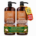 Dead Sea Collection Shampoo & Conditioner Set with Coconut Oil - Hydrating Hair Care for All Hair Types - 2 Bottles (33.8 & 30.6 Fl Oz)