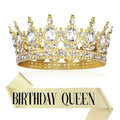 Onedor Gold Clear Queen Crown Tiara & Sash Birthday Cake Topper Party Decor