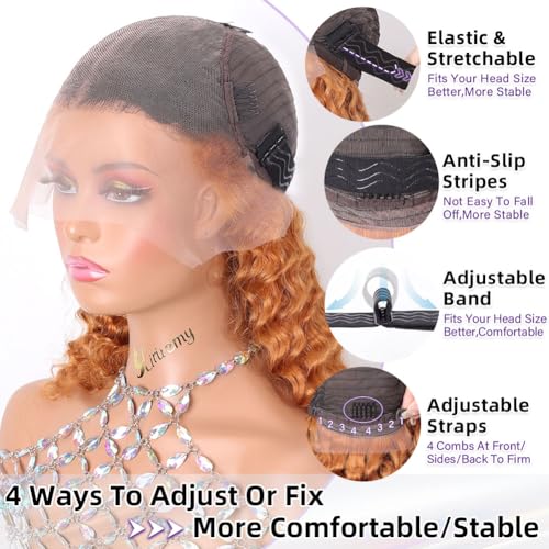 Curly Bob Wig Human Hair Deep Wave 13x6 HD Lace Front 12in