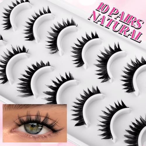 Path to Love C10D62 Wispy Natural Look False Eyelashes 10 Pairs – Anime, Manga, Spiky Styles