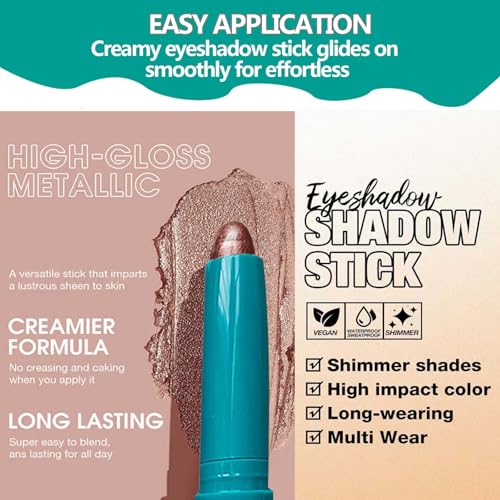 Waterproof Eyeshadow Stick - Long-Lasting Cream Shimmer Eyeliner