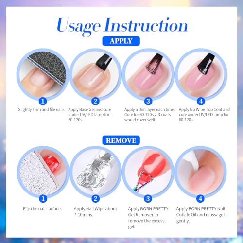Born Pretty Chameleon Gel Nail Polish Set - 6 Colors, 7ml Each