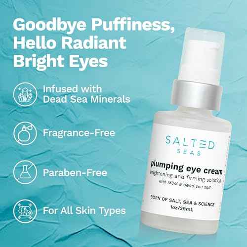 Plumping Eye Cream ? Made in USA - Hydrating, Firming, Brightening Under Eye Treatment for Dark Circles, Puffiness & Fine Lines ? Anti-Aging Skincare with Ocean Minerals & Hyaluronic Acid