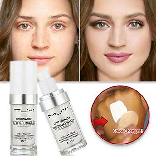 TLM Colour Changing Foundation - Flawless Coverage, Lightweight Formula, Adapts to Skin Tone, Hides Wrinkles & Lines, Hydrating & Long-Lasting, BB Cream Makeup Base Concealer Cover