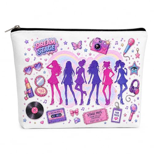 KATSEYE Pop Girl Group Cosmetic Pouch – Canvas Makeup Bag