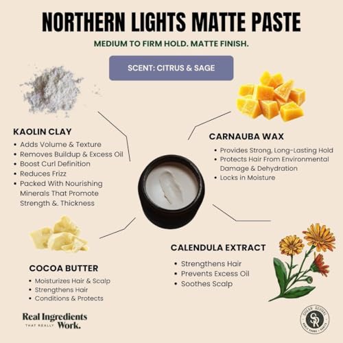 Shear Revival Northern Lights Matte Paste Pomade - Firm Hold, All Hair Types, 3.4oz