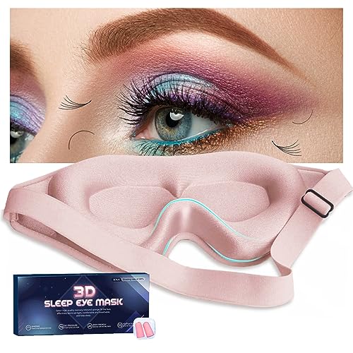 Sleep Mask for Women Eyelash Extension, Eye Mask for Lash Extensions No Pressure 3D Contoured Lash Extension Sleep Mask, Block Out Light Sleep Protector Eye Shade Cover for Travel Yoga Nap