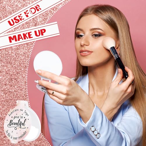 Wenqik 100 Pcs Inspirational Compact Mirror Bulk - Light Pink