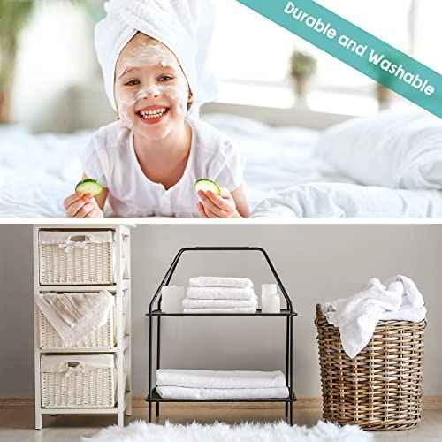 Buryeah 100 Pieces Wash Cloths Bulk Face Cloths Cotton Washcloths Set Hand Towels Absorbent for Bathroom Soft Cleaning Rags for Bath Body Spa Gym Kitchen Dish (12 x 12 Inches)