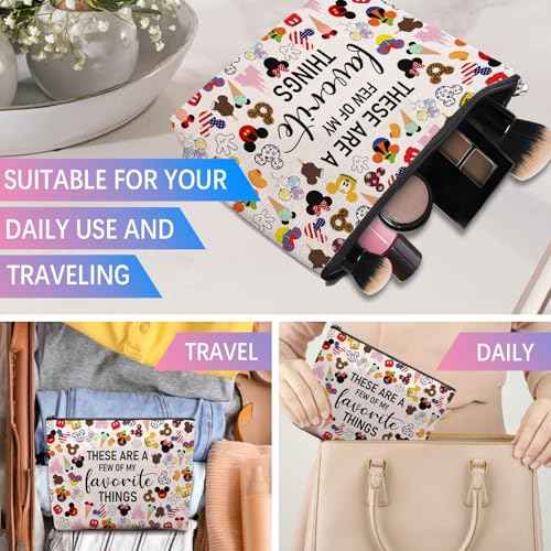 Vacation Trip Gift Fairytale Fans Makeup Cosmetic Bag Mouse Family Trip Snacks Makeup Bag Magic Kingdom Gift Mouse Favorite Things Zipper Pouch