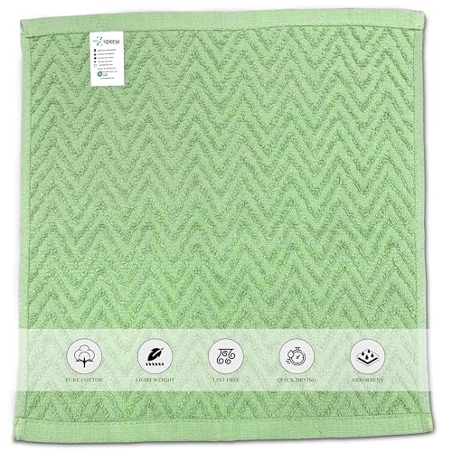 ZUPERIA Zigzag Washcloths 16 Pack - 12x12 Soft Cotton