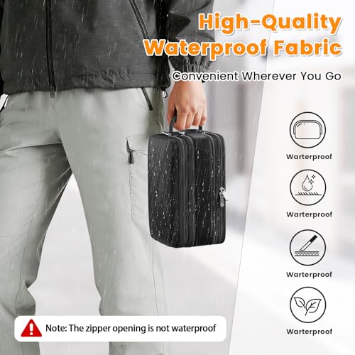 Waterproof Travel Toiletry Bag with Hanging Hook - Organizer for Men & Women