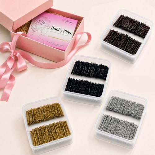 DEFENSUN Gold / Blonde 1.38" Mini Bobby Pins – 200 Pcs Hair Styling Set