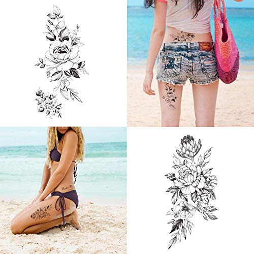 Floral Temporary Tattoo Stickers - 30 Pack Waterproof