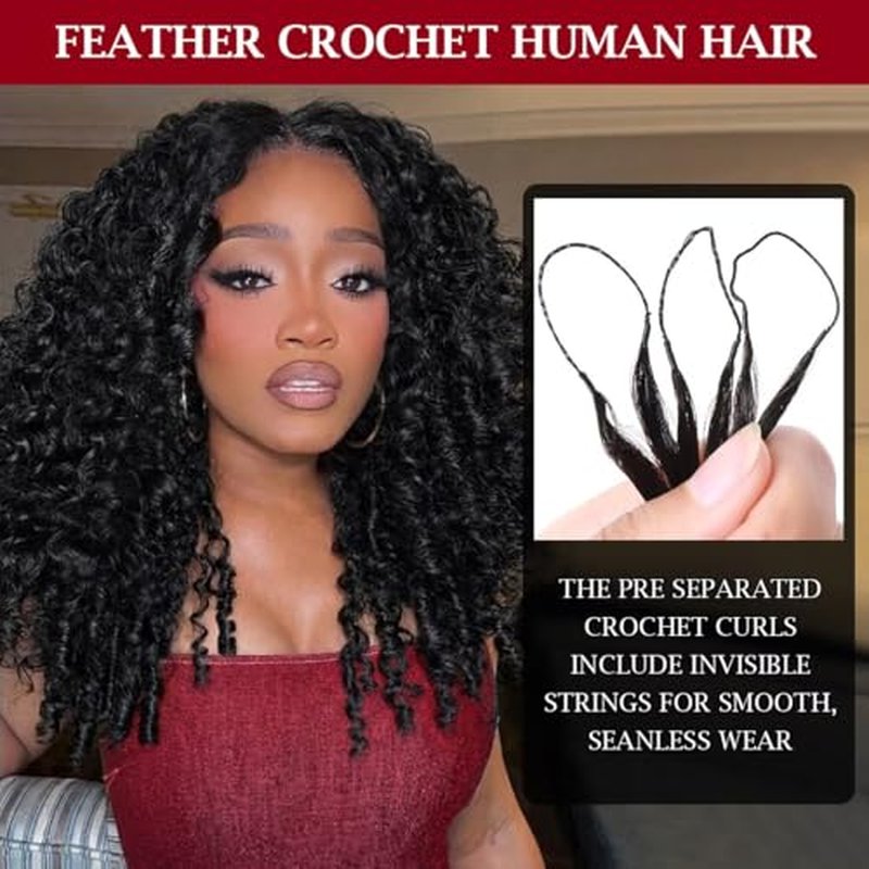 Miracle Invisible Knots 14-Inch Crochet Hair - 100% Human Hair 1B