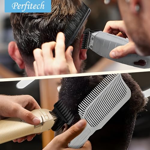 6Pcs Hair Clipper Guards Compatible with Baybliss FX787 and Andis T Outliner G, GO, GTO, ORL, LS2, LS3, PLS, PMT-1, RT-1, SLII, Trimmer Guards Replacement - 1/16" to 3/8", Black Color