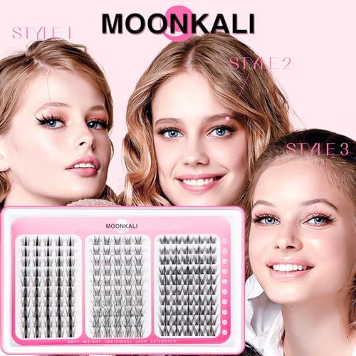 MOONKALI D Curly Manga Lash Clusters Kit 10-16mm